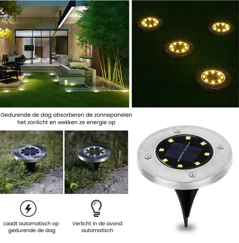 Draadloze LED Solar Tuinlampen Deluxe - Creëer de perfecte sfeer in jouw tuin!